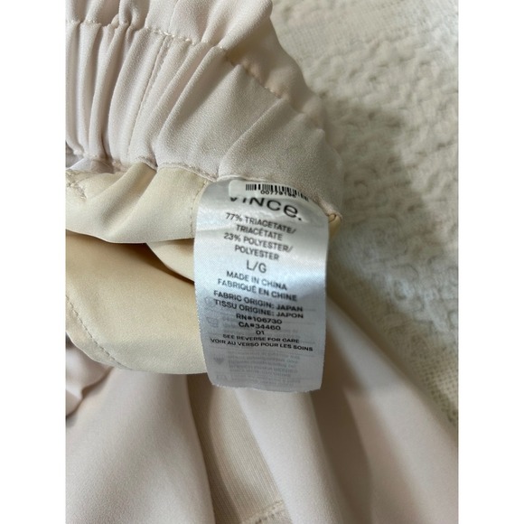 Vince Drapey Crèpe Wide Leg Pants Elastic Waist Pull on belted Women’s Large - Picture 5 of 12